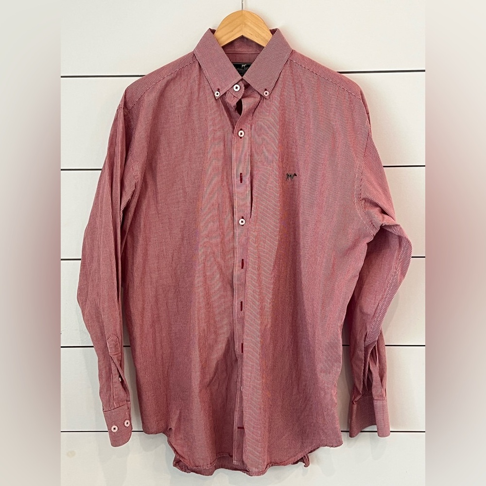 Southern Point Co Red‎ Gingham Button-Down Shirt Large